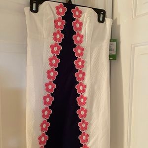 Lilly Pulitzer strapless white dress